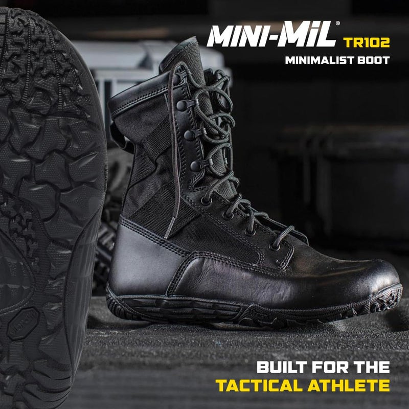 Belleville Mini-Mil TR102 Minimalist Boot - Zero Drop Barefoot Boots - EMS Footwear with Vibram Tread - Tactical Footwear for Men - Breathable & Lightweight - Black - 9 - Image 2